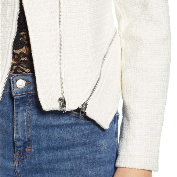 BlankNYC White Tweed Moto Biker Jacket - Picture 6 of 8